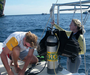 Scuba Diving on a private sailing Yacht